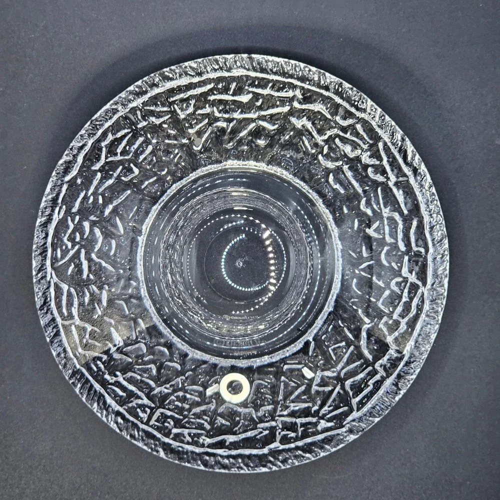 Orrefors Crystal Discus Votive Candle Holder Lars Hellsten Scandinavian‎ MCM